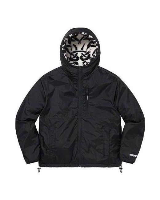 Supreme Black Celtic Knot Reversible Windstopper Fleece Hooded Jacket for men