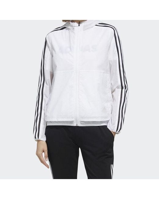Adidas Gray (Wmns) Three Stripes Printing Hooded Jacket