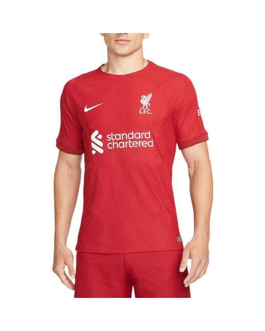 Nike Red Alphabet Printing Short Sleeve Soccer/Football Jersey 2022/23 Season Liverpool Player Edition Deep for men