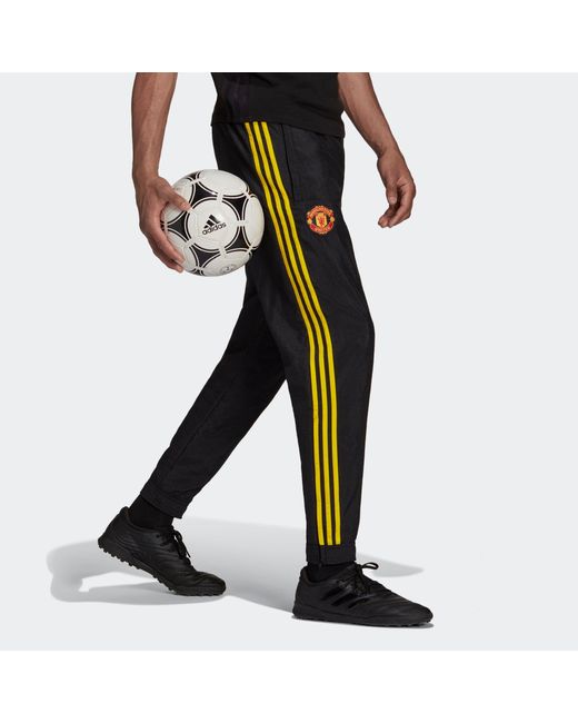 Adidas Blue Mufc Icon Wo Pn Contrasting Colors Soccer/Football Bundle Feet Sports Pants for men