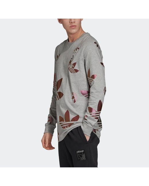 Adidas Purple Originals Athleisure Casual Sports Round Neck Pullover Long Sleeves for men