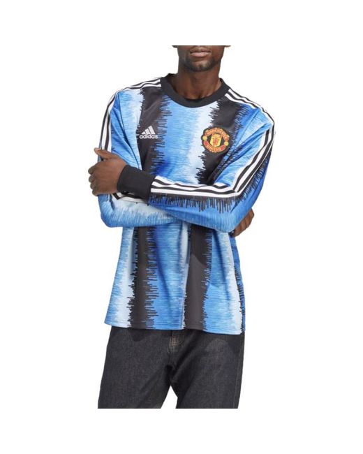 Adidas Blue Manchester United Icon Goalkeeper Jersey Real' for men