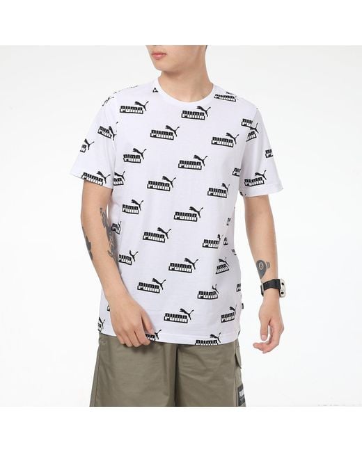 PUMA White Aop T-Shirt for men