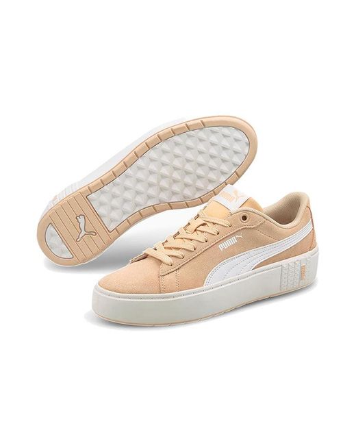 PUMA White (Wmns) Smash Platform V2 Suede