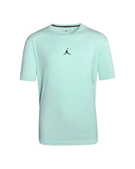 Nike Blue Solid Color Logo Round Neck Pullover Short Sleeve Mint T-Shirt for men