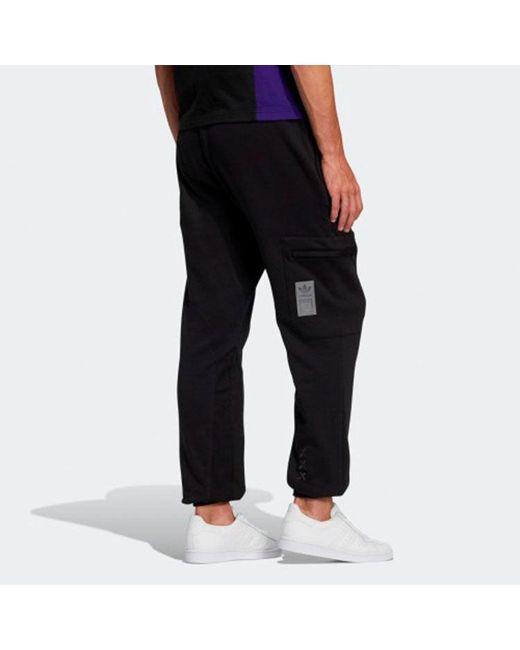 Adidas Black Originals X Melting Sadness Crossover Series Casual Splicing Sports Pants/Trousers/Joggers for men