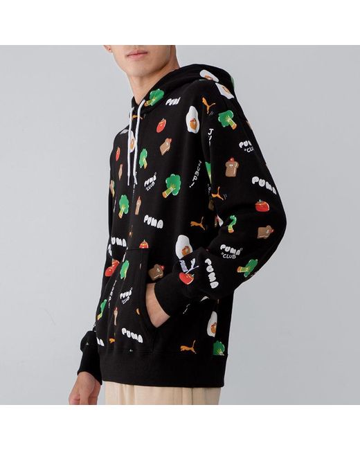 PUMA Black Sports Breathable Cartoon Printing Running Breathable Casual Pullover for men