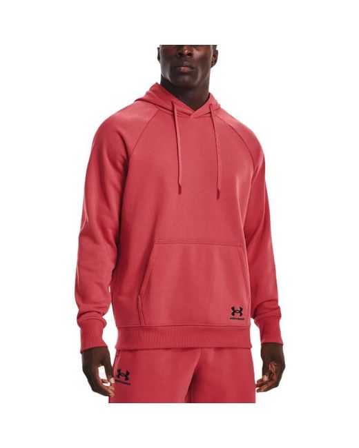 Under Armour Red Heavyweight Terry Hoodie for men