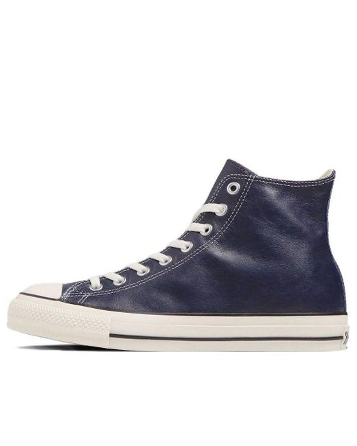 Converse Blue All Star Olive Green Leather High Top