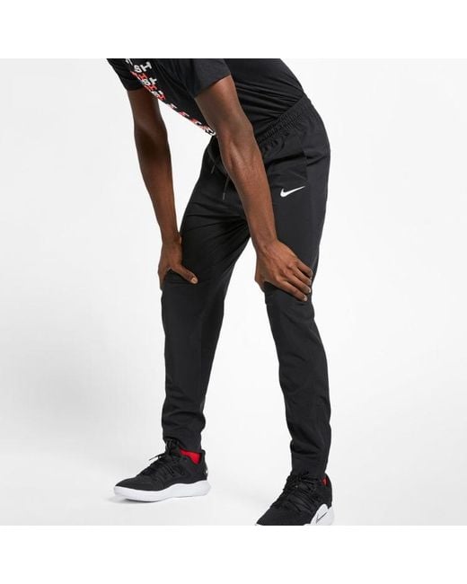 Nike Black Logo Pattern Solid Color Casual Sports Long Pants for men