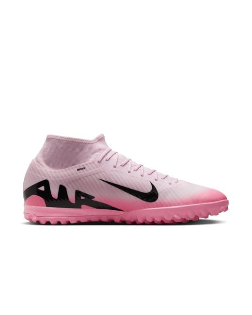 Nike Pink Mercurial Superfly 9 Academy Tf High-Top Soccer Shoes for men