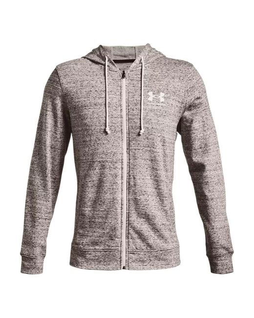 Under Armour Brown Rival Terry Hooded Jacket for men