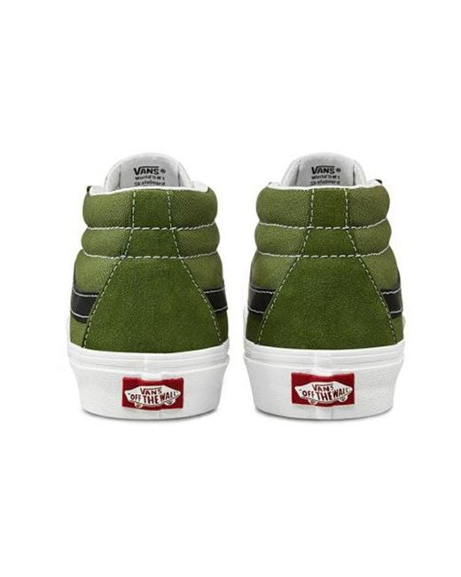 Vans Green Sk8-Mid Low Top Skate Shoes Dark for men