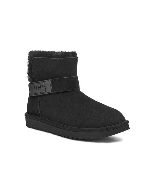 Ugg Black (Wmns) Mini Bailey Graphic Logo Strap Boots