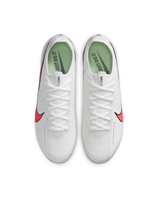 Nike White Mercurial Vapor 13 Elite Fg 'Hyper Jade Flash Crimson' for men