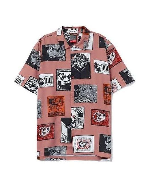 Li-ning Red X Disney Mickey Mouse X Keith Haring Short Sleeve Shirt Multi' for men