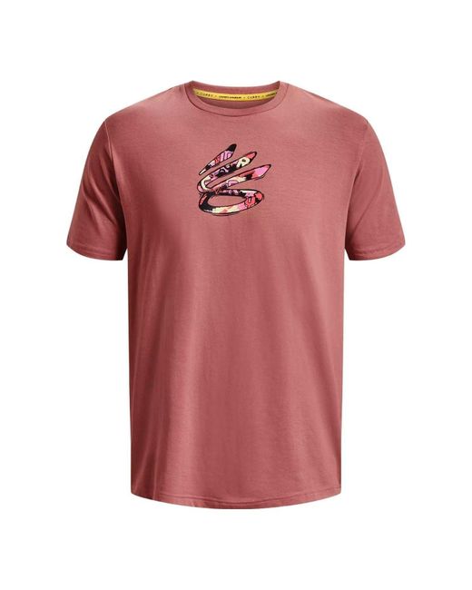 Under Armour Pink Curry Comic Fill Short Sleeve T-Shirt Fusion' for men