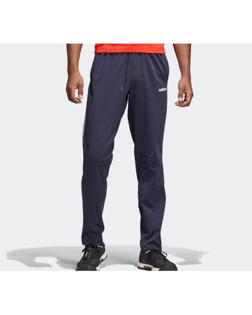 Adidas Blue Plaid Applique Knitted Sports Long Pants for men
