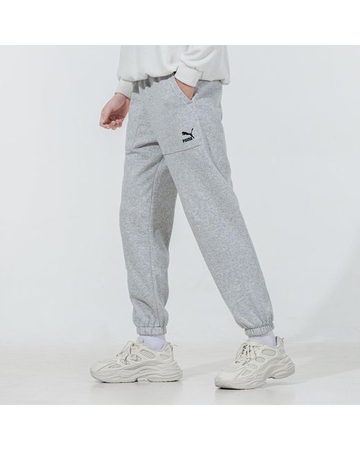 PUMA Gray Classic Sweatpants for men