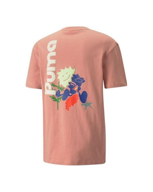 PUMA Pink Adventure Planet Graphic Tee for men