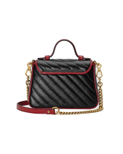 Gucci Black (Wmns) Gg Marmont Series Mini Hand Bag Single Shoulder Bag