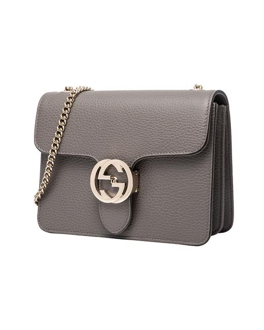 Gucci Gray (Wmns) Leather Bag Single-Shoulder Bag