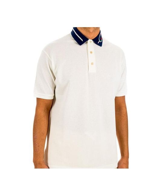 Gucci White Interlock G Short Sleeve Polo for men