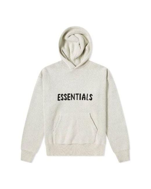 Fear Of God White Fw21 Knit Logo Hoodie 'Oatmeal' for men