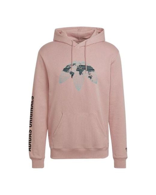 Adidas Pink Originals Alphabet Printing Large Logo Long Sleeves Pullover for men
