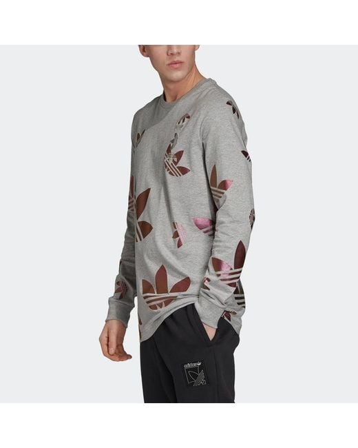 Adidas Purple Originals Athleisure Casual Sports Round Neck Pullover Long Sleeves for men
