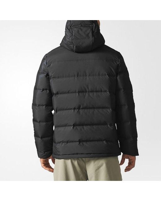 Adidas Blue Helionic Ho Jkt Stay Warm Sports Hooded Down Jacket for men