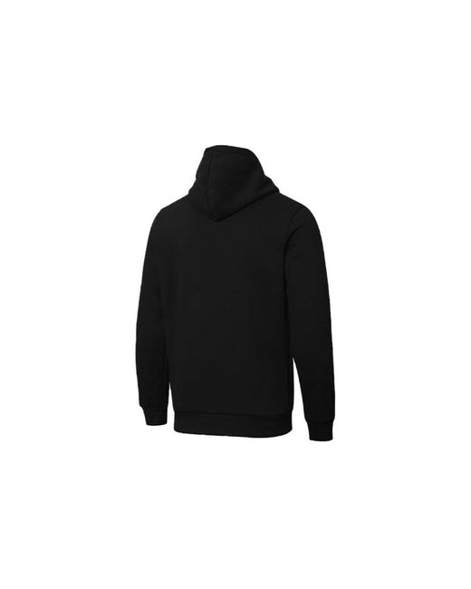 PUMA Black Ess Logo Sports Hooded Printed Fleece for men