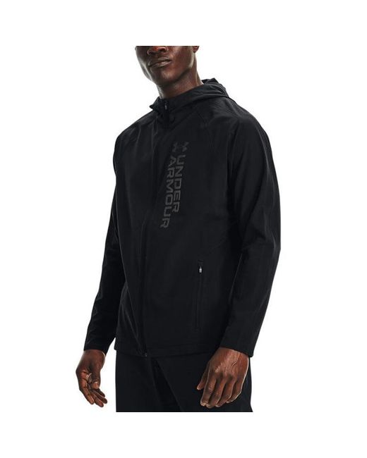 Under Armour Blue Out The Storm Waterproof Light Woven Running Sports Hooded Jacket for men