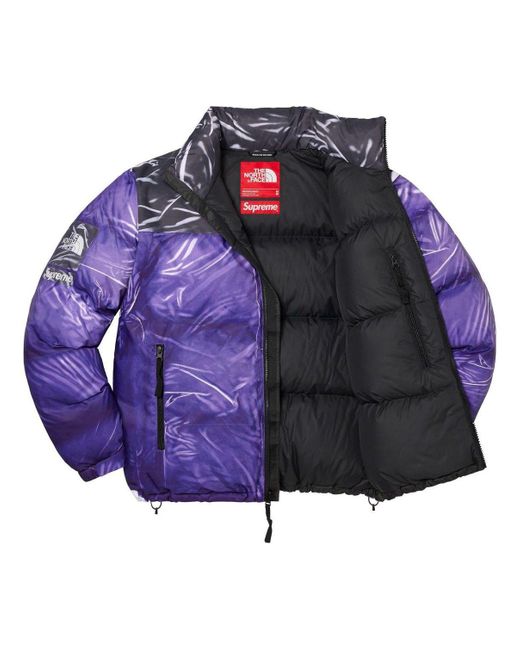 Supreme Purple X The North Face Printed Nuptse Jacket for men