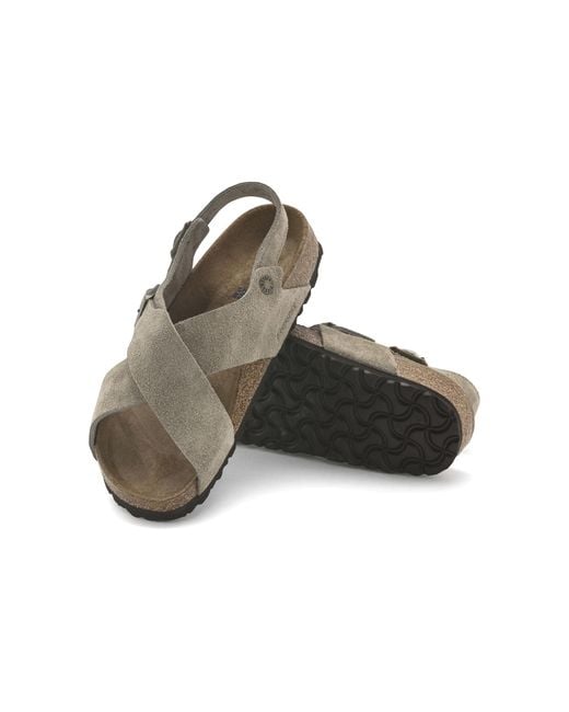 Birkenstock Brown Tulum Suede Leather Narrow Fit Sandals 'Taupe' for men