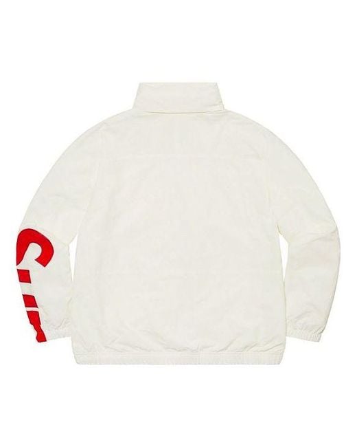 Supreme White Spellout Track Jacket for men