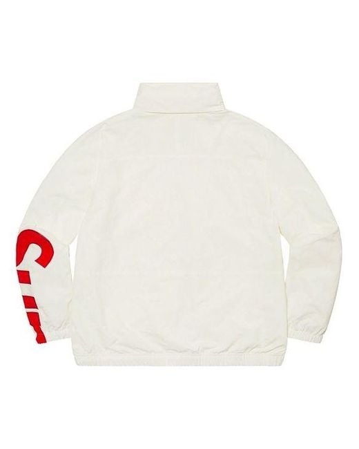 Supreme White Spellout Track Jacket for men