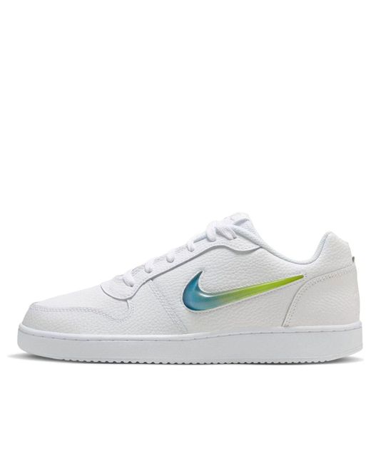 Nike White Ebernon Low Premium Lime Blast' for men