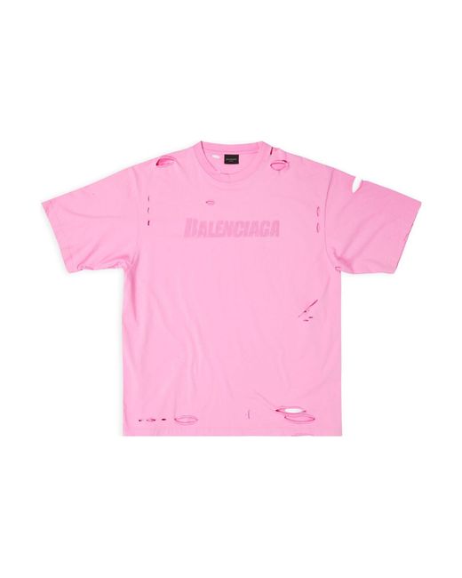 Balenciaga Pink Caps T-Shirt Boxy Fit