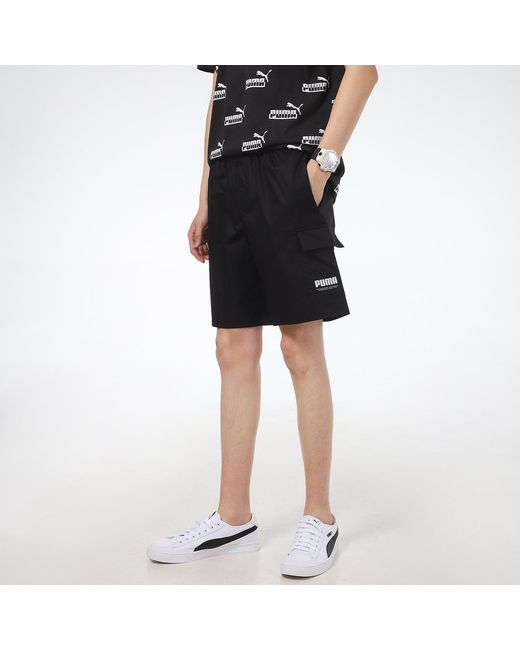 PUMA Black Cargo Shorts for men