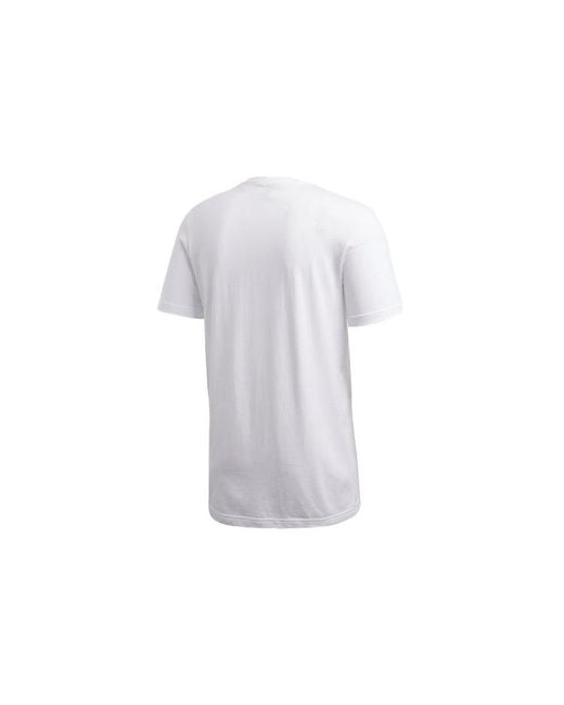 Adidas White Pattern Logo Short Sleeve for men