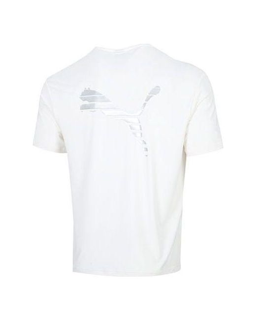 PUMA White Logo Casual T-shirt for men