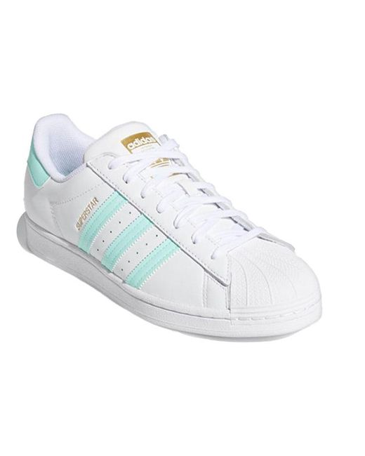 Adidas White Superstar Clear Mint' for men