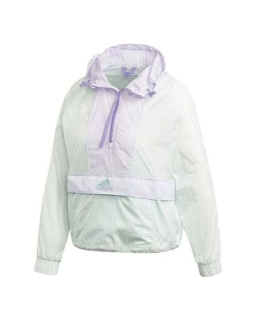 Adidas White (Wmns) Athletics Cropped Wind.Rdy Jacket Asia Sizing
