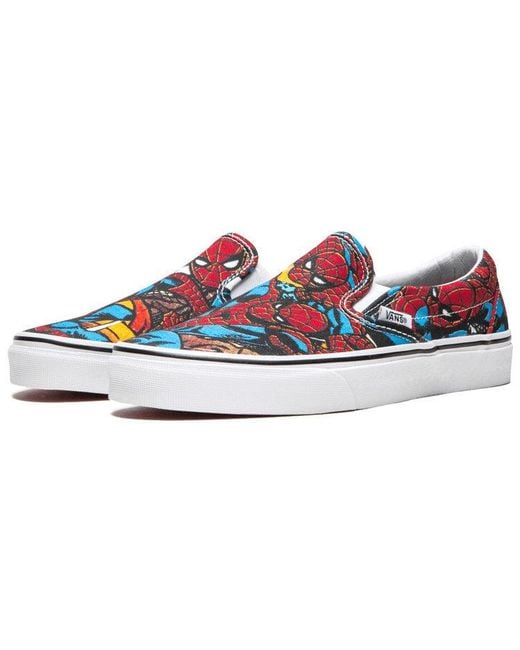 Vans Red Marvel X Slip-On 'Spiderman' for men