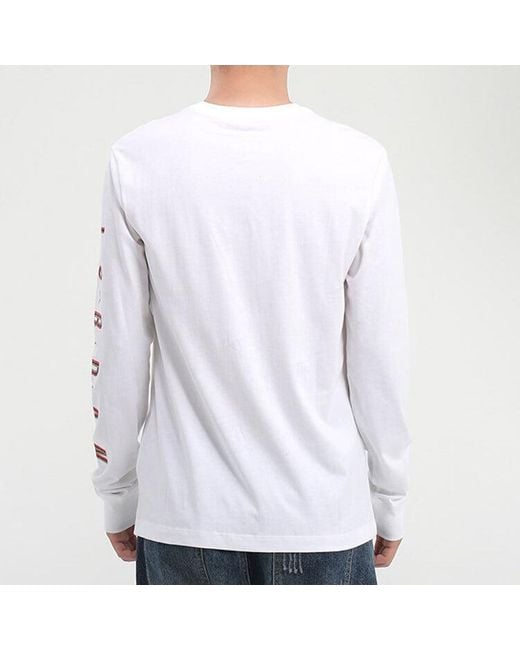 Nike White Alphabet Multi-Color Logo Round Neck Long Sleeves for men
