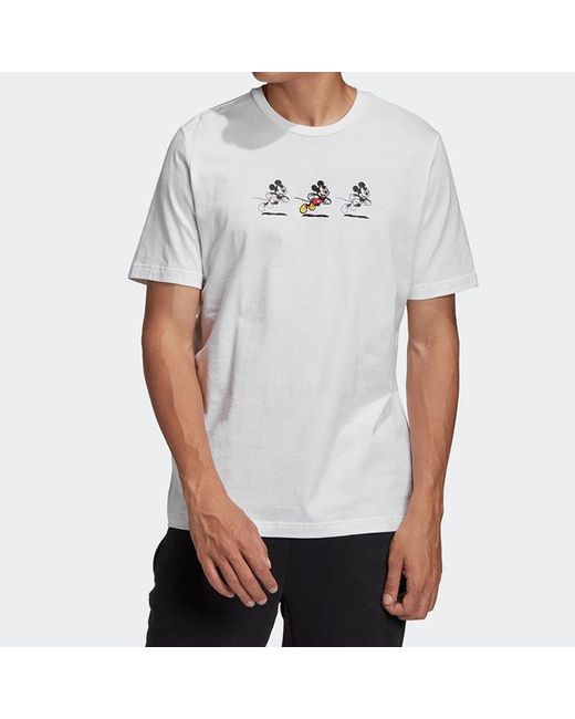 Adidas White Disney Mickey Pattern Short Sleeve for men