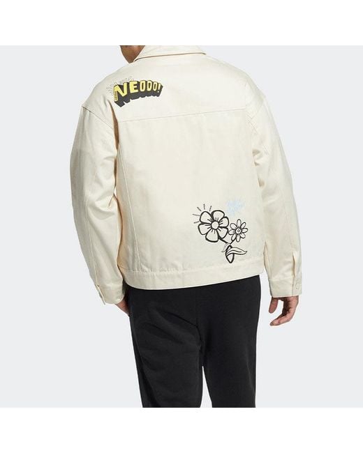 Adidas White Neo Alphabet Printing Sports Jacket Couple Style for men