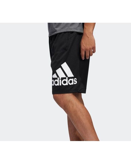 Adidas Black Sports Slogan Knitted Shorts for men