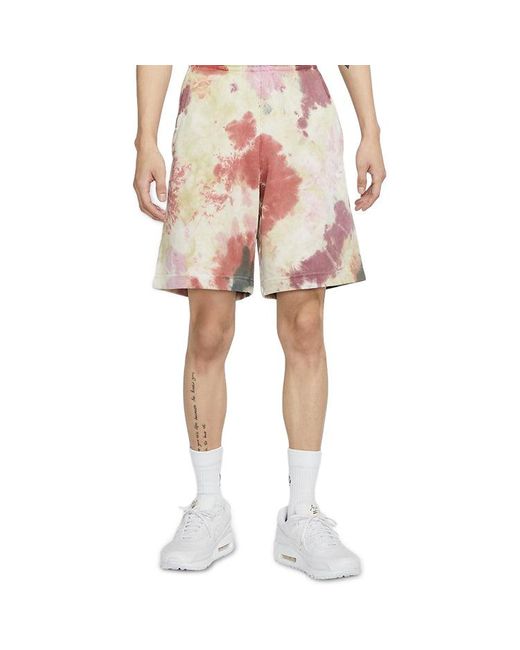 Nike Pink Sportswear French Terry Casual Sports Shorts Camouflage for men